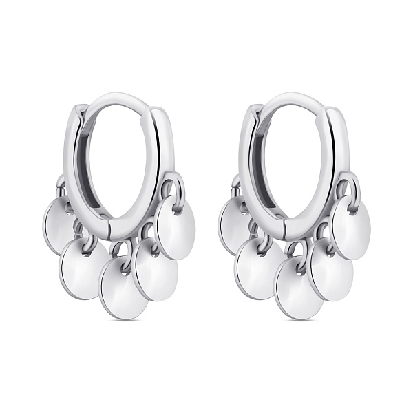 Серьги-кольца из серебра без камней (арт. 7502/9579/10) – изображение 1