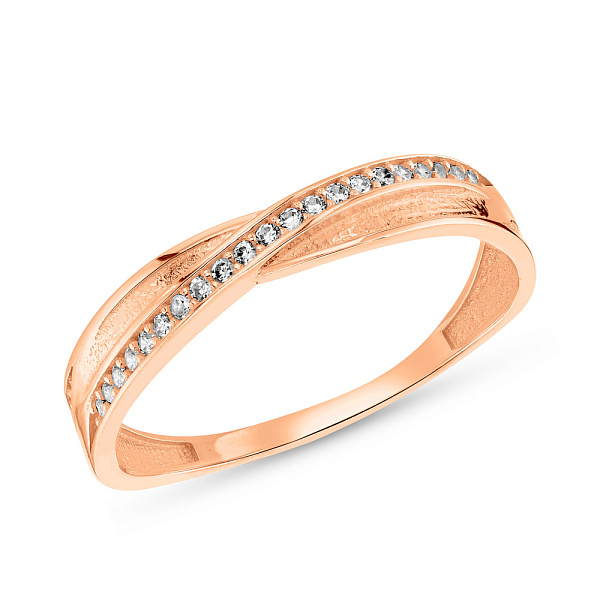 Золота каблучка з доріжкою з фіанітів (арт. 155571) – зображення 1