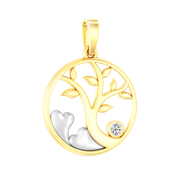 Золотая подвеска с фианитом (арт. 440584ж) – изображение 1