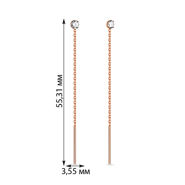 Золоті сережки-ланцюжки (арт. 110825) – зображення 2