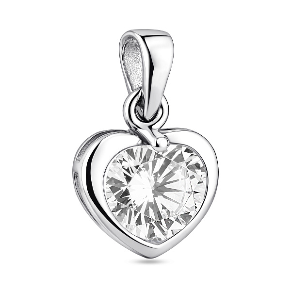 Серебряный подвес Сердце с фианитом (арт. 7503/39044р) – изображение 1