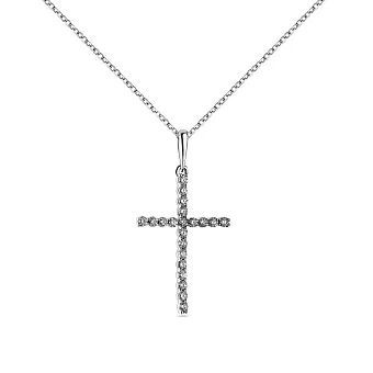 Кольє з білого золота Хрестик з діамантами (арт. Ц341190020б)