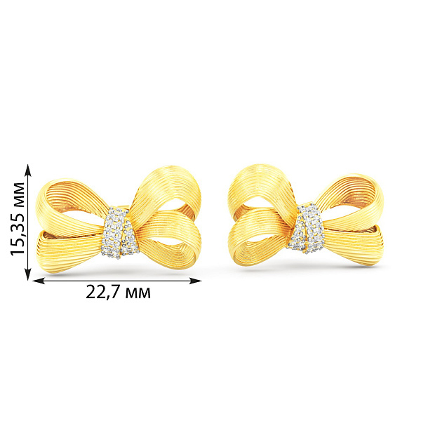 Золоті пусети з діамантами Francelli (арт. Т111356010ж) – зображення 2