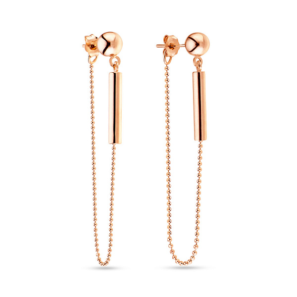 Золотые серьги пусеты с подвесками (арт. 105261) – изображение 1