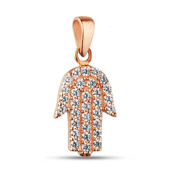 Золотая подвеска Хамса с фианитами (арт. 423921) – изображение 1