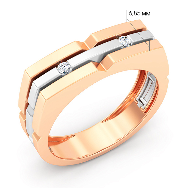 Золотая печатка с бриллиантами (арт. К170092005кб) – изображение 2