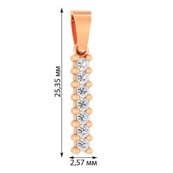 Золотой подвес с фианитами (арт. 440374) – изображение 2