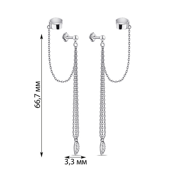 Серебряные серьги с каффой Trendy Style (арт. 7518/578сп) – изображение 2