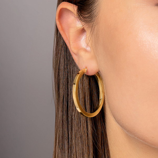 Серьги-кольца из желтого золота (арт. 101329/35ж) – изображение 2