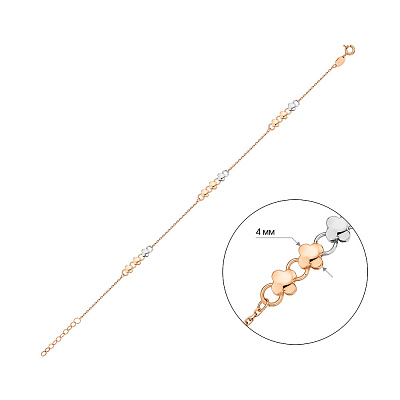 Браслет в комбінованому кольорі золота (арт. 326611кб)
