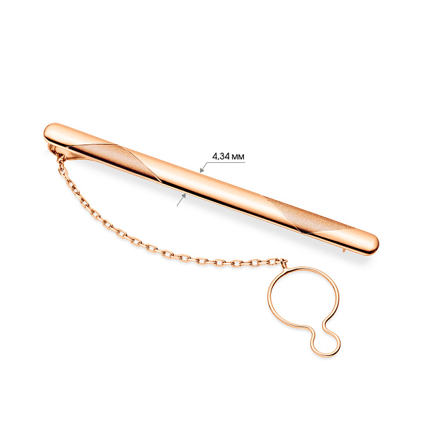 Зажим для галстука из красного золота  (арт. 200066м) – изображение 2