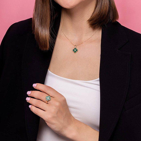 Кольцо из красного золота с малахитом (арт. 156306/15млх) – изображение 4