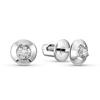 Сережки-пусети з білого золота з діамантами (арт. Т011059010б)