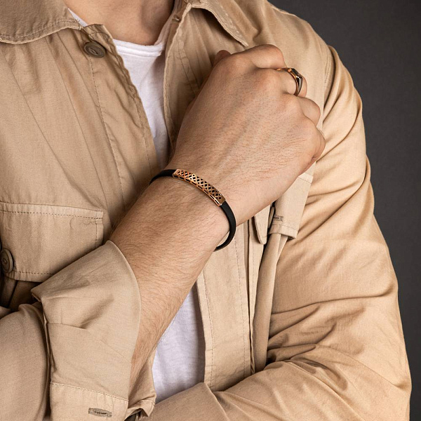 Браслет з каучуку з золотими вставками (арт. 326281) – зображення 2