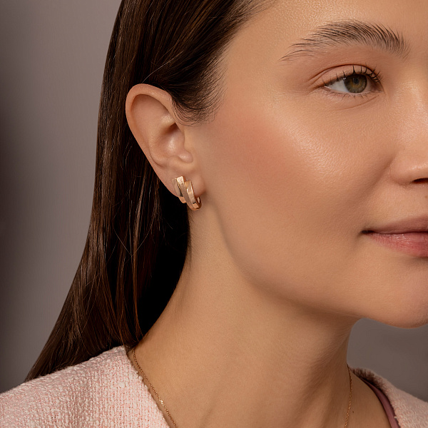 Серьги из красного золота без камней (арт. 111458м) – изображение 3