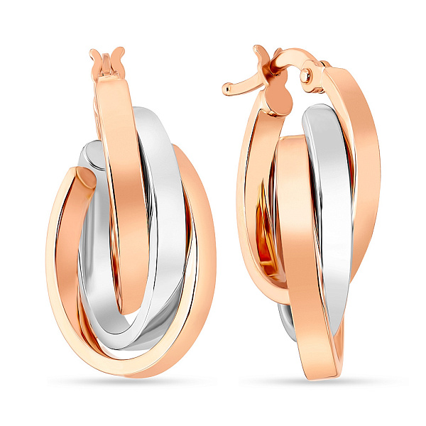 Серьги из комбинированного золота (арт. 105197/40кб) – изображение 1