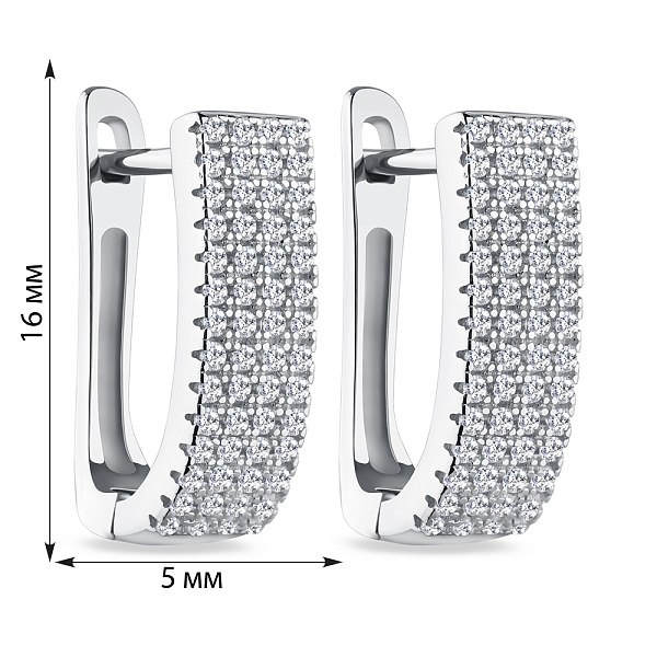 Серебряные серьги с дорожками из фианитов  (арт. 7502/4734) – изображение 2