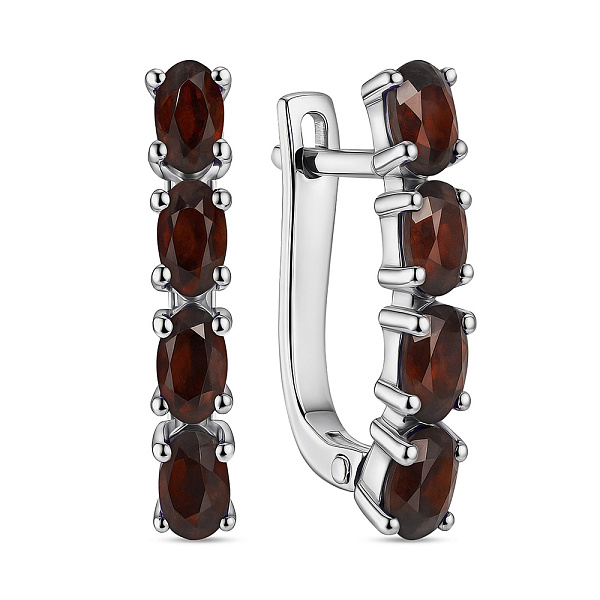Серебряные серьги с гранатом (арт. 7502/2181514Г) – изображение 1