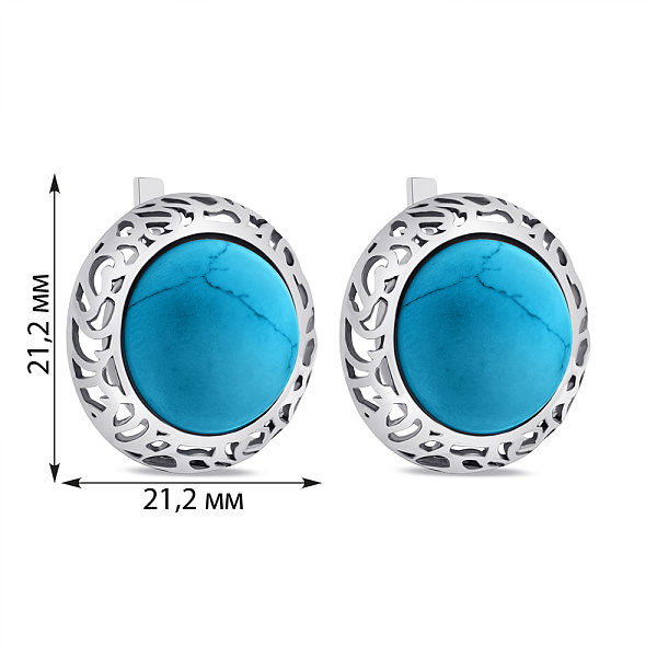 Серебряные серьги с бирюзой (арт. 7902/215БС) – изображение 2