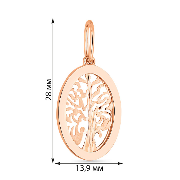 Подвес "Дерево жизни" из красного золота (арт. 424603) – изображение 3