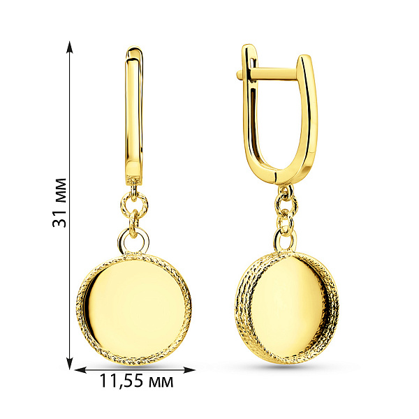 Серьги из желтого золота Francelli (арт. 111401ж) – изображение 4