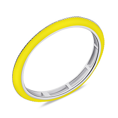 Срібна каблучка з жовтою емаллю (арт. 7501/6744еж)