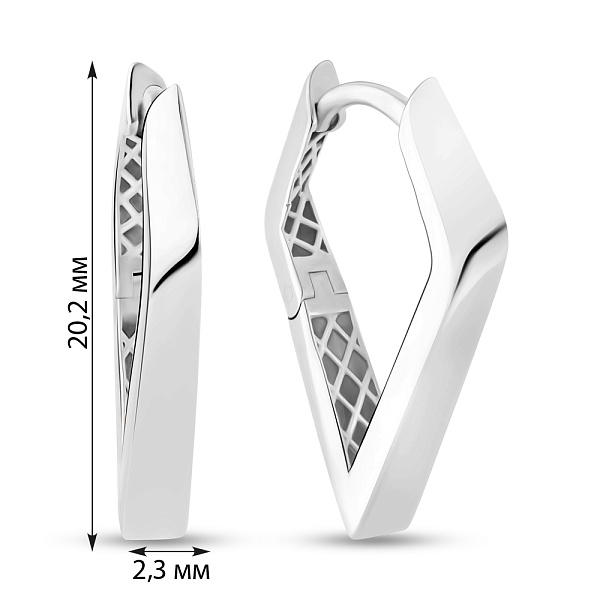 Серьги из белого золота (арт. 1091316б) – изображение 2