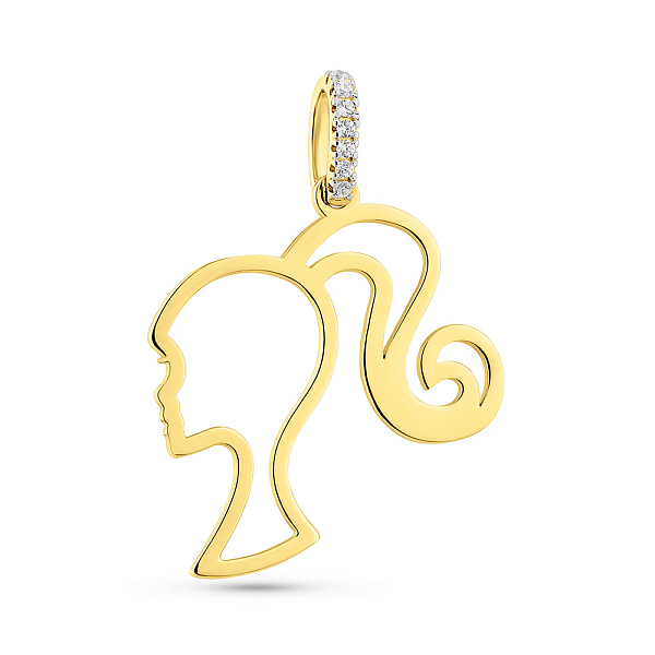 Подвес из желтого золота Барби с фианитами (арт. 440969ж) – изображение 1