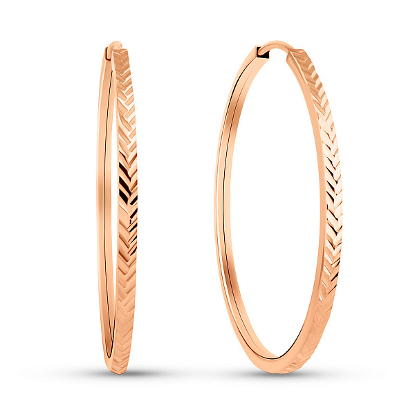 Серьги-кольца из красного золота (арт. 122105/40) – изображение 1