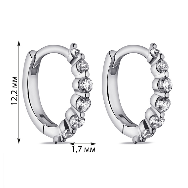 Серебряные серьги с дорожкой из фианитов (арт. 7502/9781/10) – изображение 2