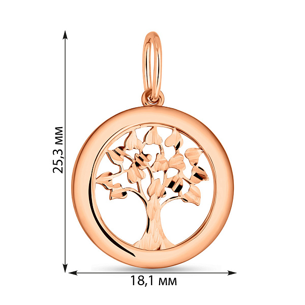 Золотий підвіс "Дерево життя" (арт. 424604) – зображення 2