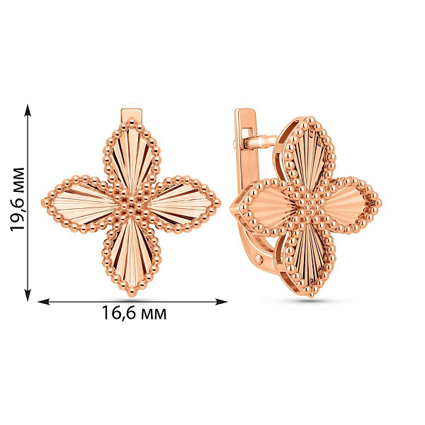 Серьги из красного золота (арт. 111431а) – изображение 5