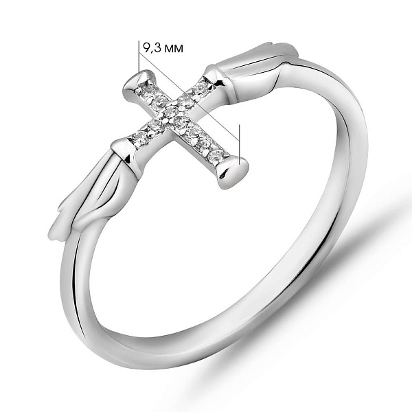 Серебряное кольцо Крестик с фианитами (арт. 7501/8191) – изображение 2