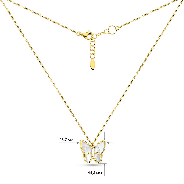Золоте кольє Метелик Francellі з перламутром (арт. 352723жп) – зображення 3