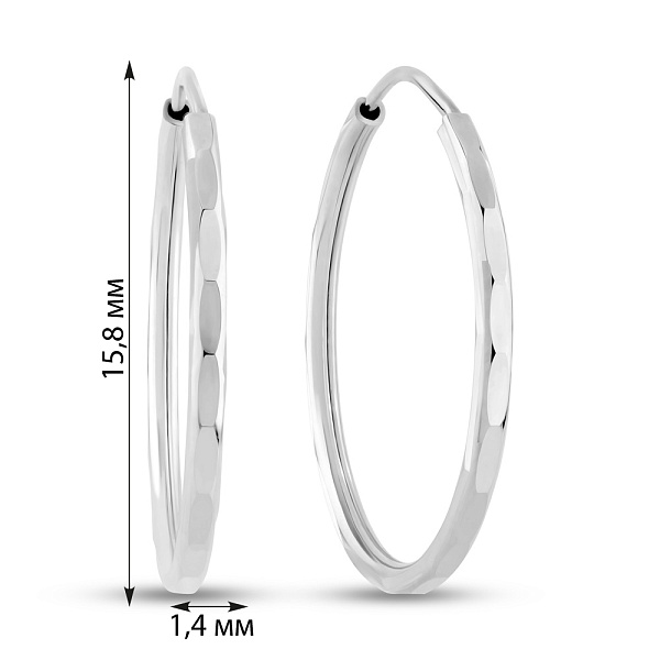 Серьги-кольца из белого золота (арт. 121902/15б) – изображение 2