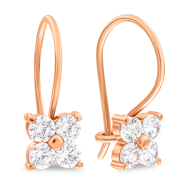 Сережки для детей из золота с фианитами (арт. 110299) – изображение 1