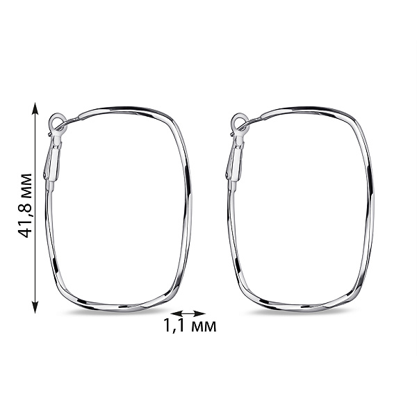 Серебряные серьги без камней (арт. 7502/9831) – изображение 2
