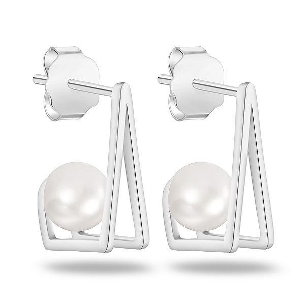 Серьги из серебра с жемчугом (арт. 7518/6356жб) – изображение 1