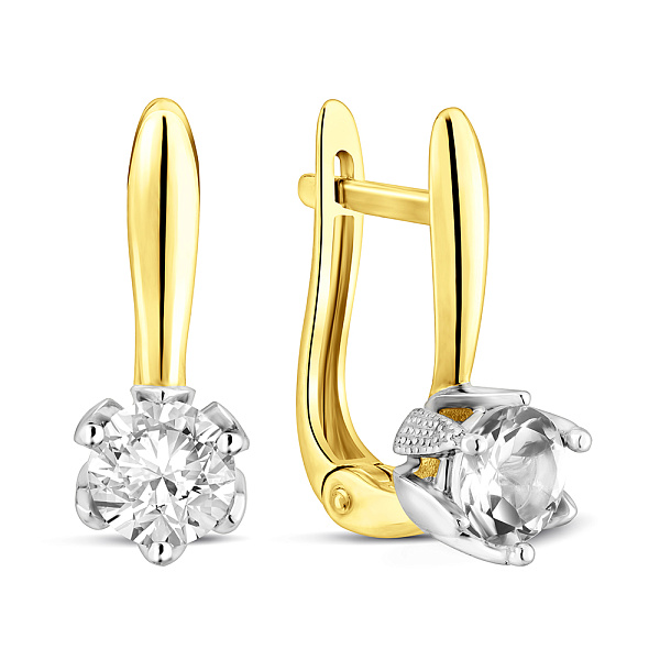 Золоті сережки з фіанітом (арт. 112500ж) – зображення 1