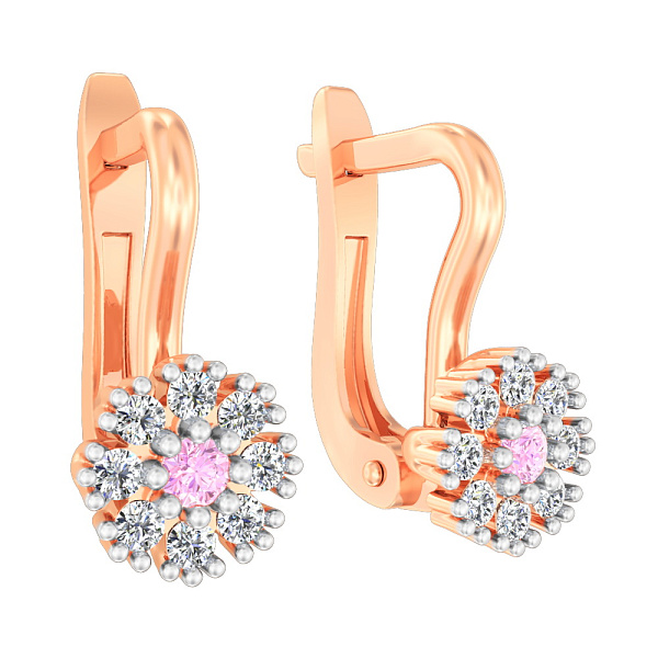 Золоті сережки з фіанітами (арт. 114203р) – зображення 1