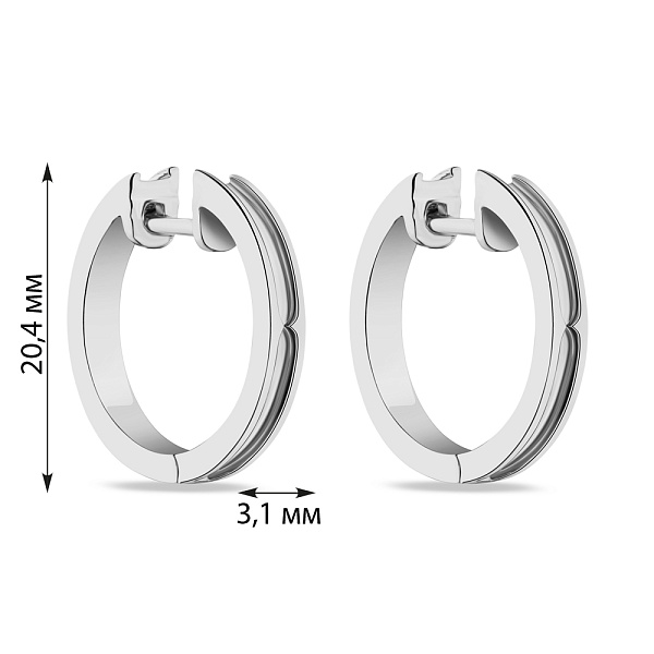 Серьги-кольца из серебра (арт. 7502/3312/20) – изображение 2