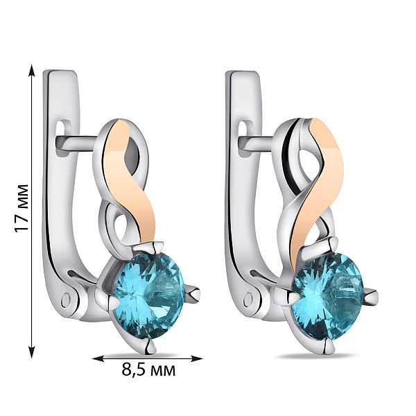 Серебряные серьги с аквамарином (арт. 7202/216Амсп) – изображение 2