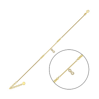 Серебряный браслет Бесконечность на ногу (арт. 7509/5016жн)