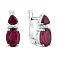 Срібні сережки з рубіном і фіанітами (арт. 7502/2065333Р) – зображення 1