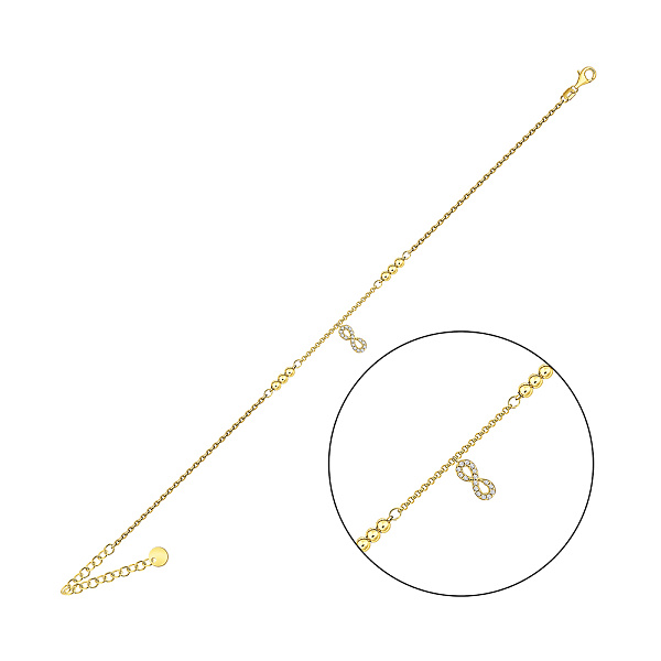 Серебряный браслет Бесконечность на ногу (арт. 7509/5016жн) – изображение 1