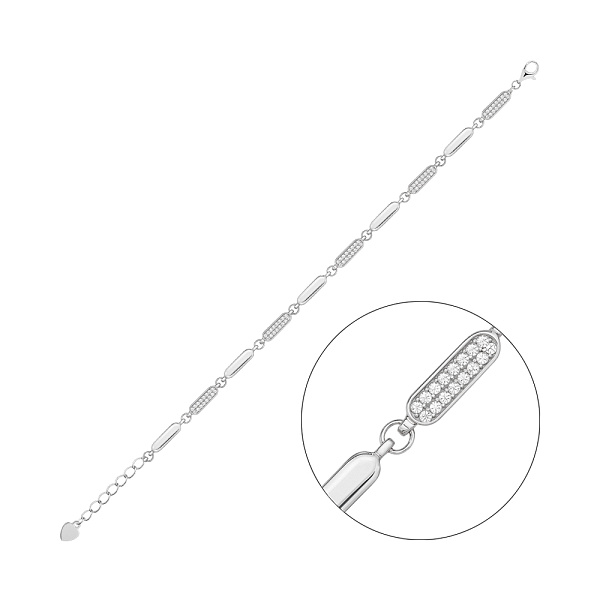 Серебряный браслет с россыпью фианитов (арт. 7509/5101) – изображение 1