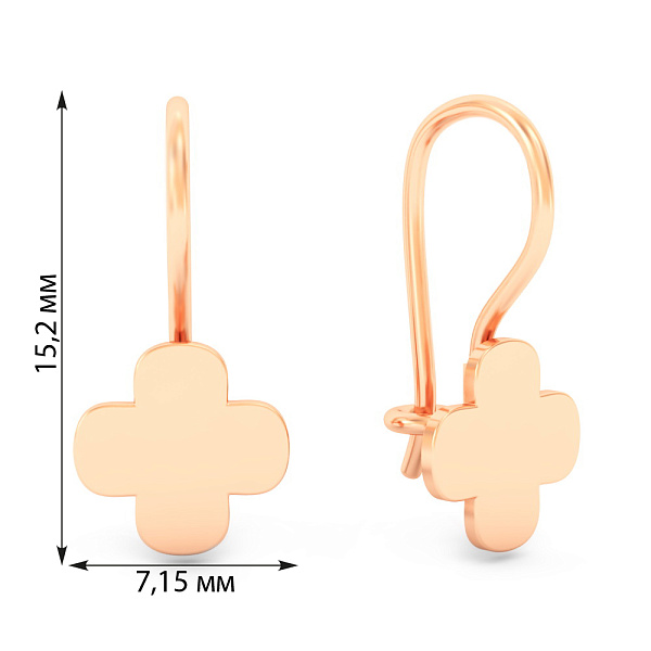 Серьги из красного золота без камней (арт. 110050) – изображение 2
