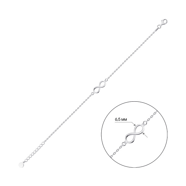 Срібний тонкий браслет Нескінченність (арт. 7509/5017) – зображення 2