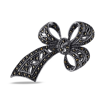 Серебряная брошь Бантик (арт. 7405/200мрк)