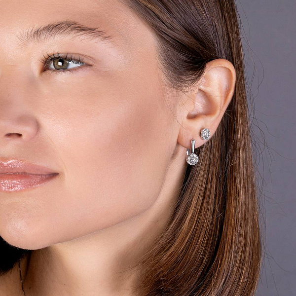 Серьги из белого золота с бриллиантами (арт. С011441060/750б) – изображение 2